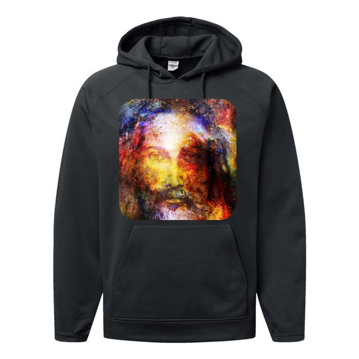 Jesus is the Galaxy Christian Painting Performance Fleece Hoodie