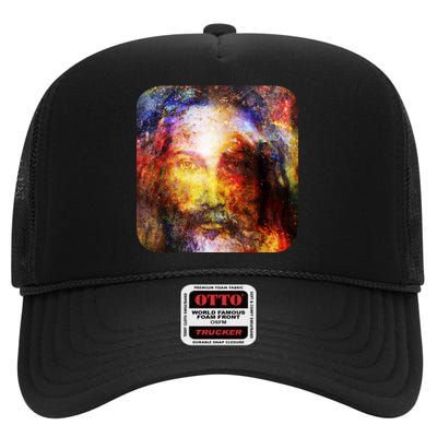 Jesus is the Galaxy Christian Painting High Crown Mesh Back Trucker Hat