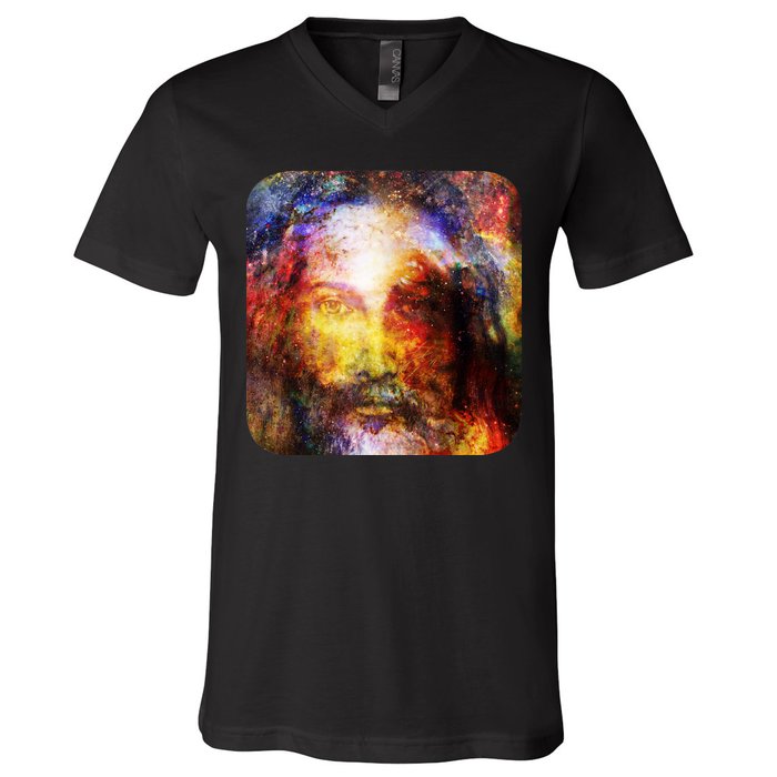 Jesus is the Galaxy Christian Painting V-Neck T-Shirt