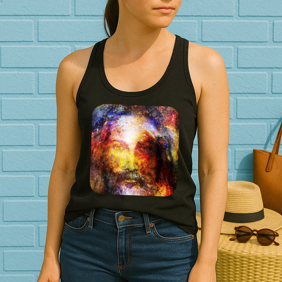 Jesus is the Galaxy Christian Painting Womens Tank Top