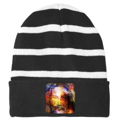 Jesus is the Galaxy Christian Painting Striped Beanie with Solid Band