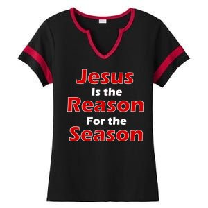 Jesus Is the Reason for Season Ladies Halftime Notch Neck Tee