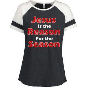 Jesus Is the Reason for Season Enza Ladies Jersey Colorblock Tee