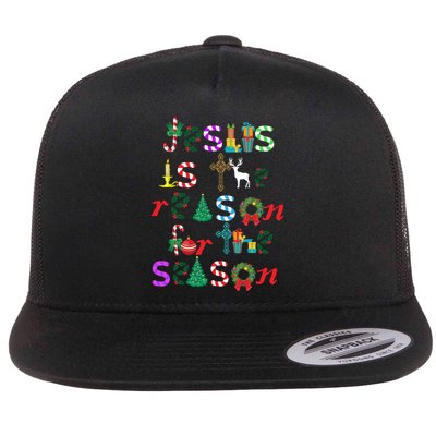 Jesus Is The Reason For The Season Christmas Flat Bill Trucker Hat