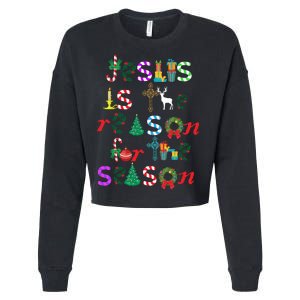 Jesus Is The Reason For The Season Christmas Cropped Pullover Crew