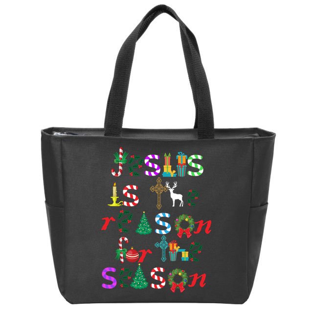 Jesus Is The Reason For The Season Christmas Zip Tote Bag