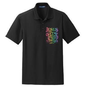 Jesus is the way the Truth and the Life John 14:6 Dry Zone Grid Polo