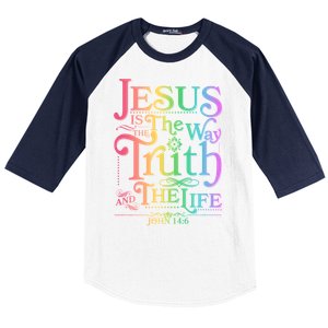 Jesus is the way the Truth and the Life John 14:6 Baseball Sleeve Shirt