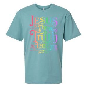 Jesus is the way the Truth and the Life John 14:6 Sueded Cloud Jersey T-Shirt