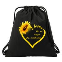 Jesus It's A Relationship Drawstring Bag