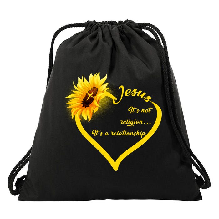 Jesus It's A Relationship Drawstring Bag