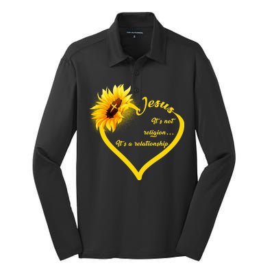 Jesus It's A Relationship Silk Touch Performance Long Sleeve Polo