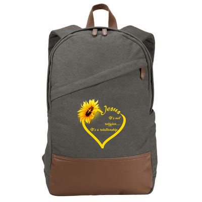 Jesus It's A Relationship Cotton Canvas Backpack