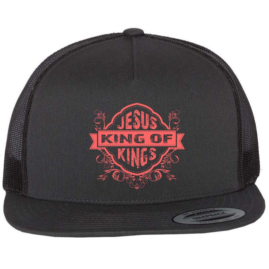 Jesus King of Kings Flat Bill Trucker Hat