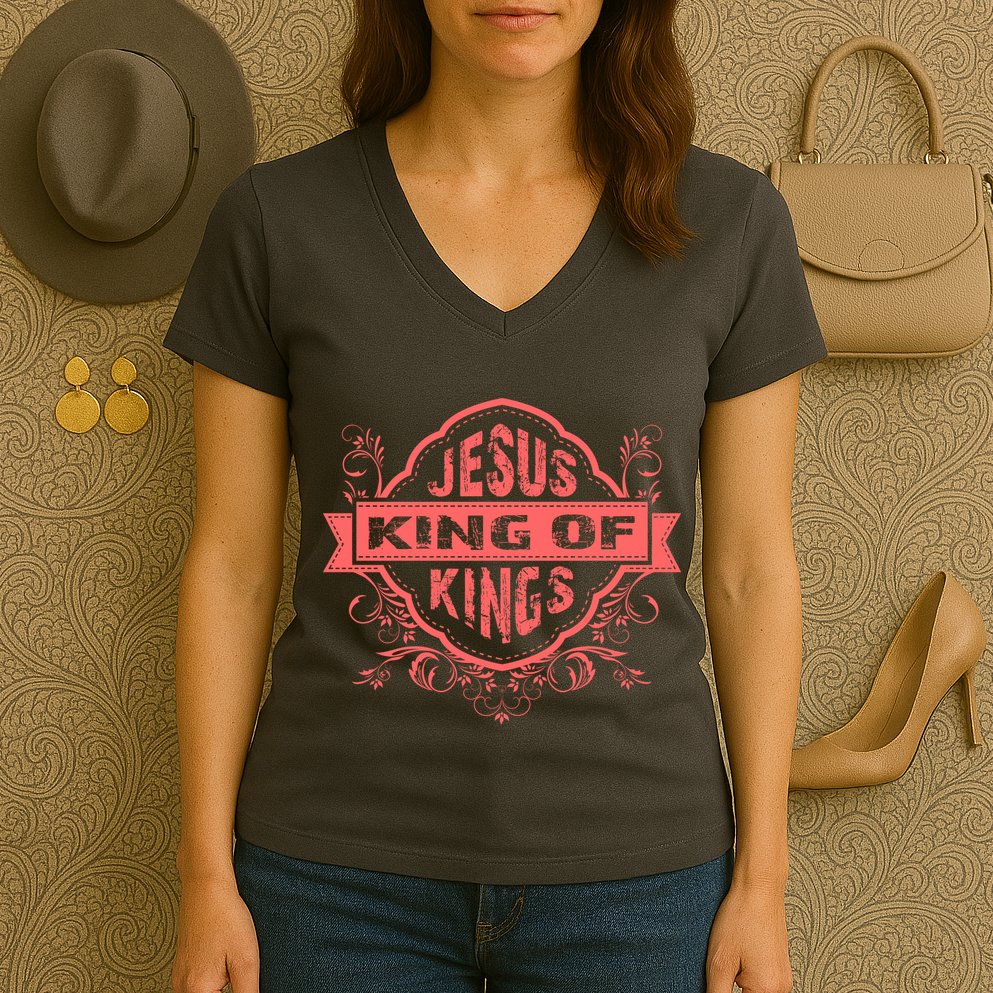 Jesus King of Kings Women's V-Neck T-Shirt