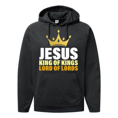 Jesus King Of Kings Lords Of Lords Performance Fleece Hoodie