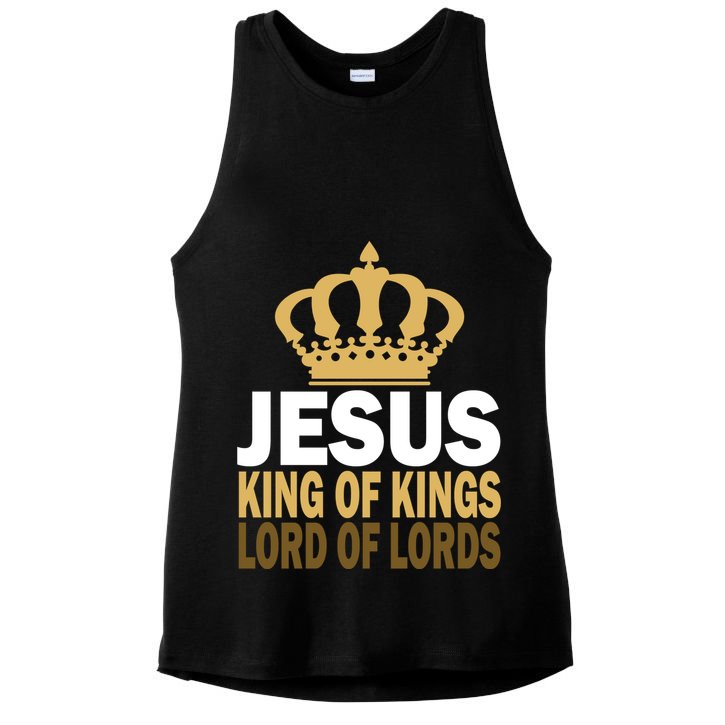 Jesus Lord Of Lords King Of Kings Ladies PosiCharge Tri-Blend Wicking Tank