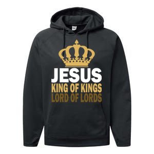 Jesus Lord Of Lords King Of Kings Performance Fleece Hoodie