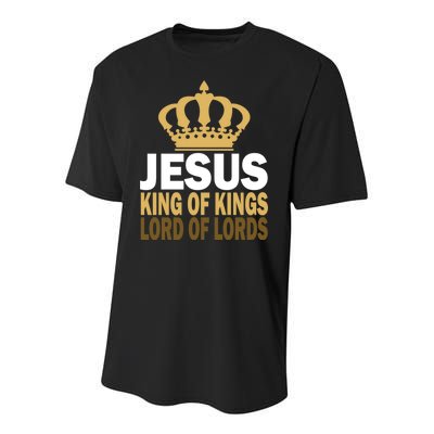 Jesus Lord Of Lords King Of Kings Youth Performance Sprint T-Shirt