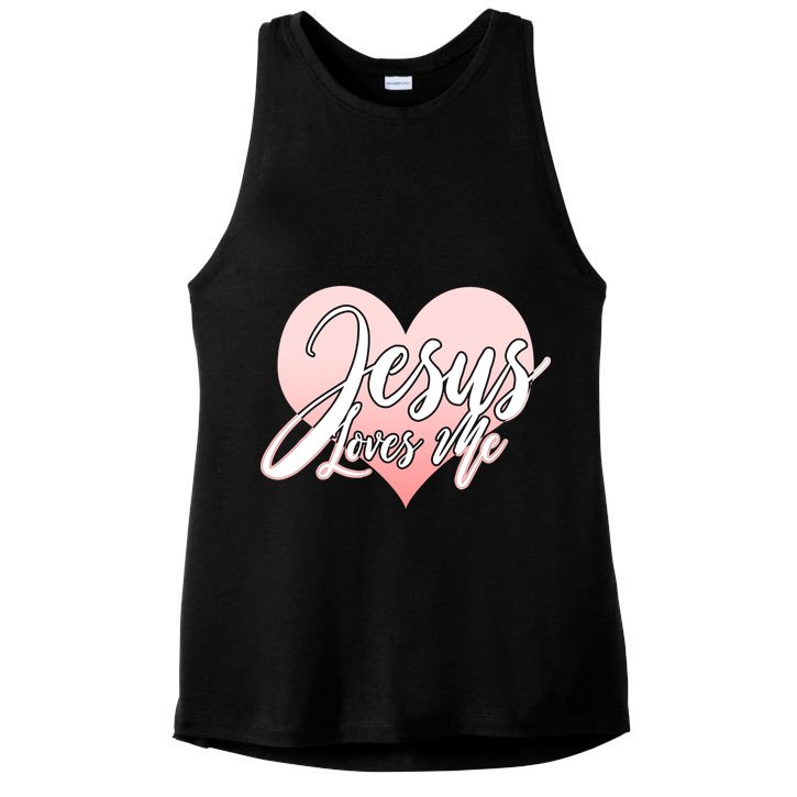 Jesus Love Me Ladies PosiCharge Tri-Blend Wicking Tank