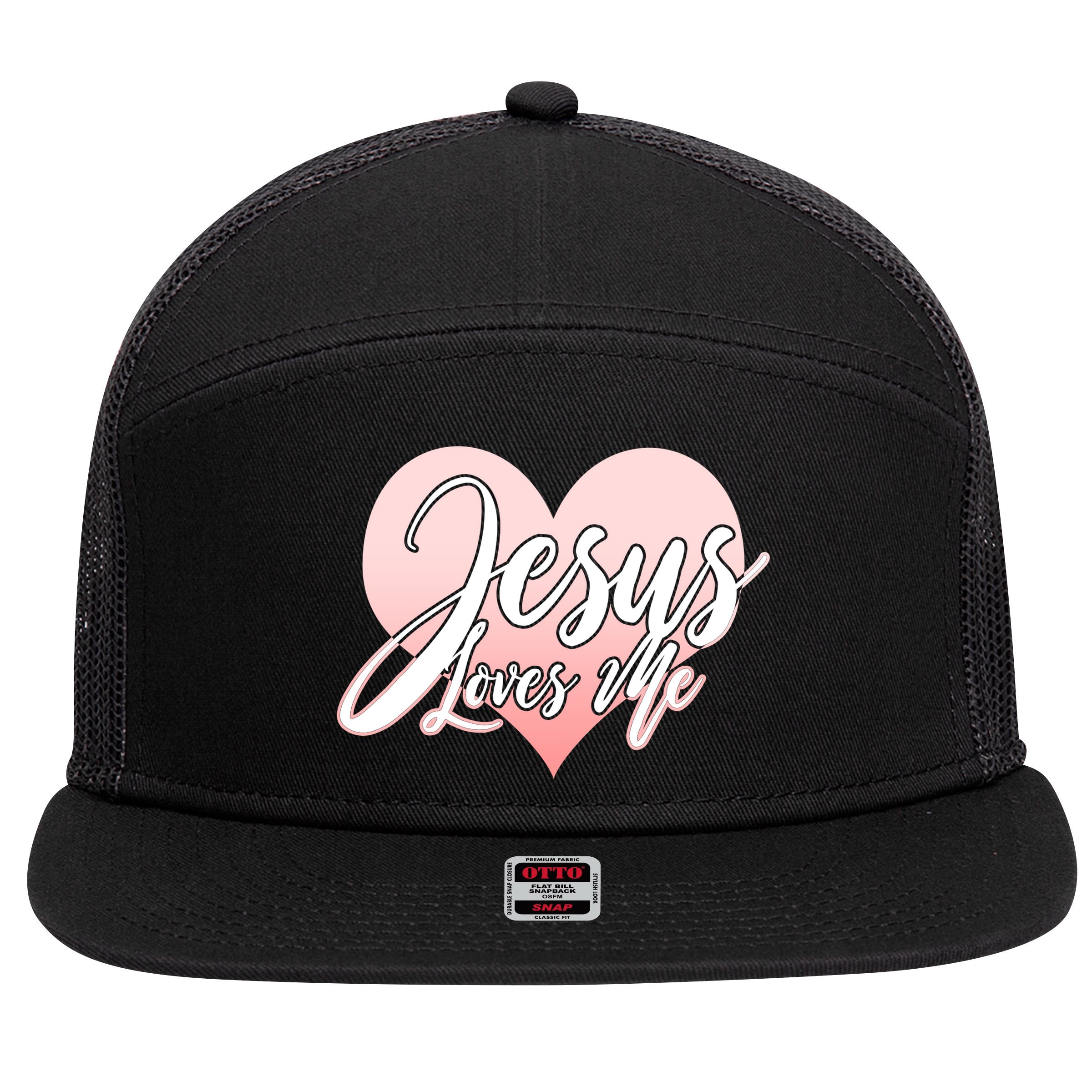 Jesus Love Me 7 Panel Mesh Trucker Snapback Hat