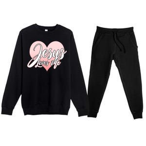 Jesus Love Me Premium Crewneck Sweatsuit Set