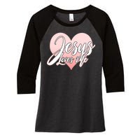 Jesus Love Me Women's Tri-Blend 3/4-Sleeve Raglan Shirt