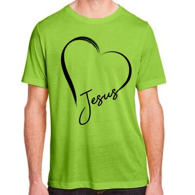 Jesus Love Simple Faith Heart Adult ChromaSoft Performance T-Shirt