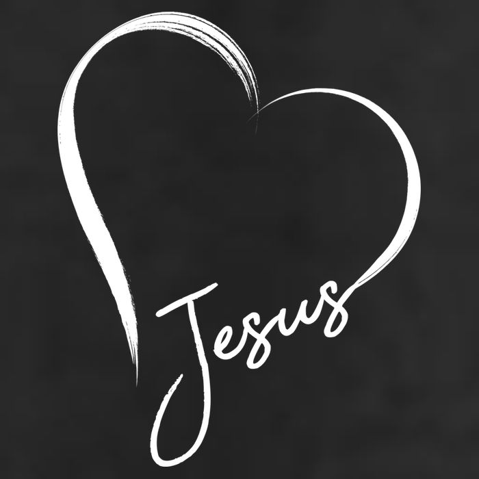Jesus Love Simple Faith Heart 7 Panel Mesh Trucker Snapback Hat