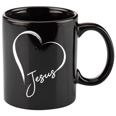 Jesus Love Simple Faith Heart 11oz C Handle Ceramic Mug