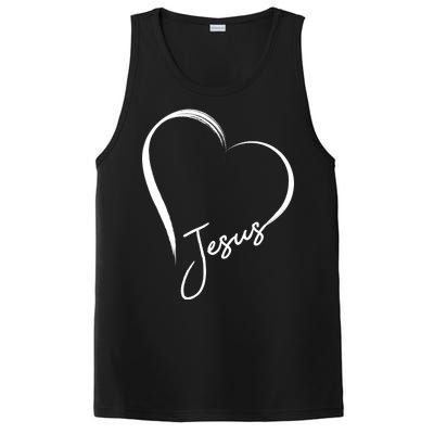 Jesus Love Simple Faith Heart PosiCharge Competitor Tank