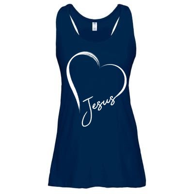 Jesus Love Simple Faith Heart Ladies Essential Flowy Tank