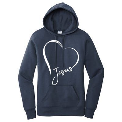 Jesus Love Simple Faith Heart Women's Pullover Hoodie