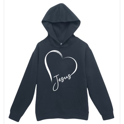 Jesus Love Simple Faith Heart Urban Pullover Hoodie