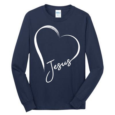 Jesus Love Simple Faith Heart Tall Long Sleeve T-Shirt