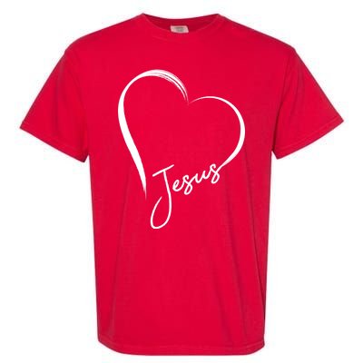 Jesus Love Simple Faith Heart Garment-Dyed Heavyweight T-Shirt