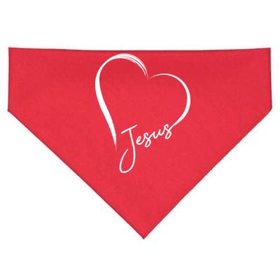 Jesus Love Simple Faith Heart USA-Made Doggie Bandana