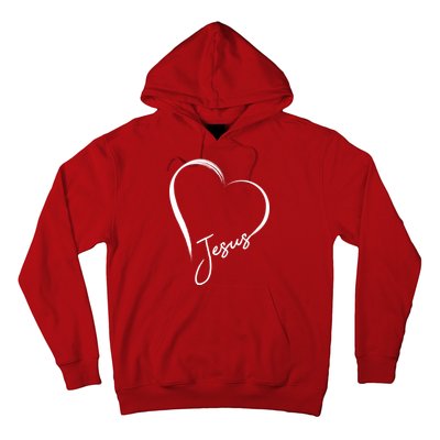 Jesus Love Simple Faith Heart Hoodie