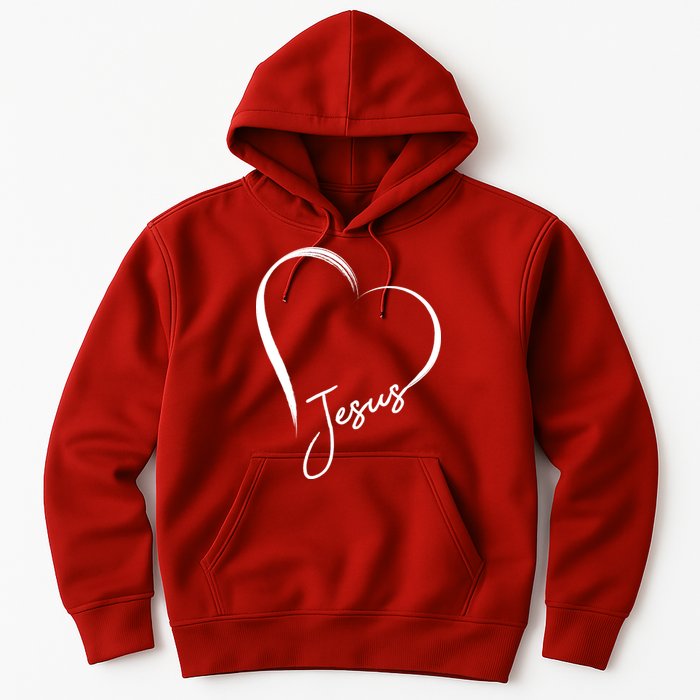 Jesus Love Simple Faith Heart Hoodie