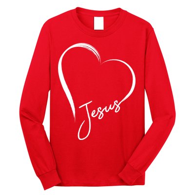 Jesus Love Simple Faith Heart Long Sleeve Shirt