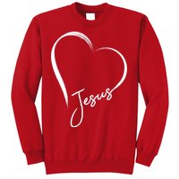 Jesus Love Simple Faith Heart Sweatshirt