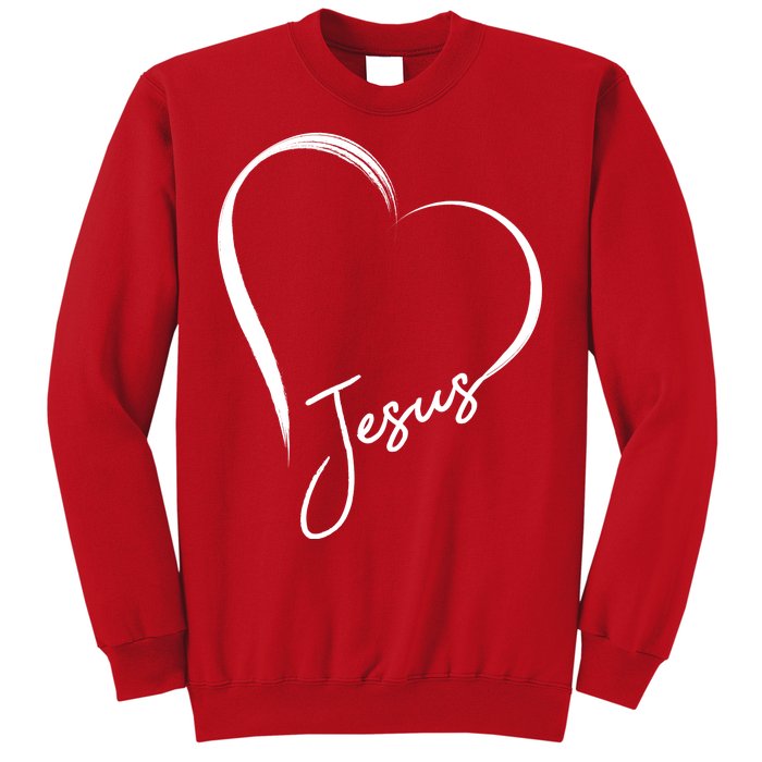 Jesus Love Simple Faith Heart Sweatshirt