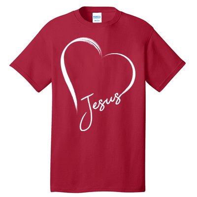 Jesus Love Simple Faith Heart Tall T-Shirt