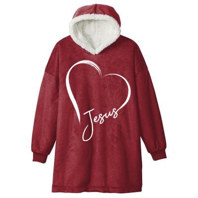 Jesus Love Simple Faith Heart Hooded Wearable Blanket