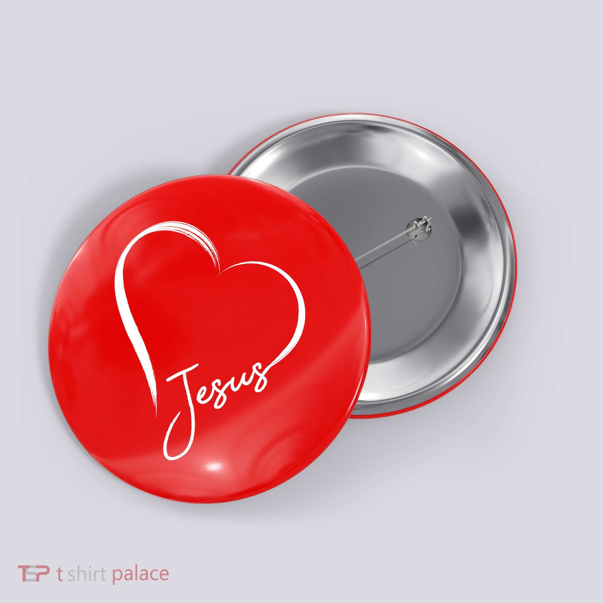 Jesus Love Simple Faith Heart Button