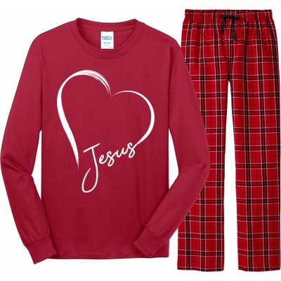 Jesus Love Simple Faith Heart Long Sleeve Pajama Set