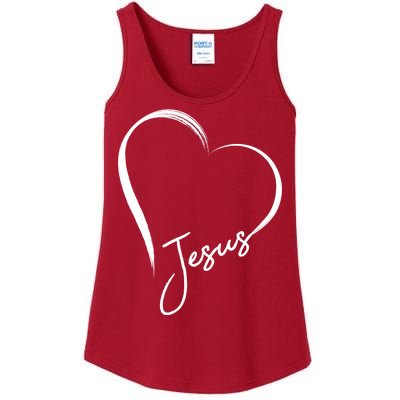 Jesus Love Simple Faith Heart Ladies Essential Tank