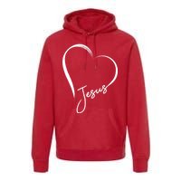 Jesus Love Simple Faith Heart Premium Hoodie