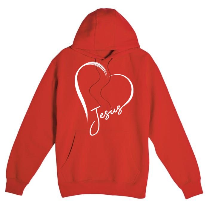 Jesus Love Simple Faith Heart Premium Pullover Hoodie