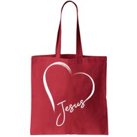 Jesus Love Simple Faith Heart Tote Bag